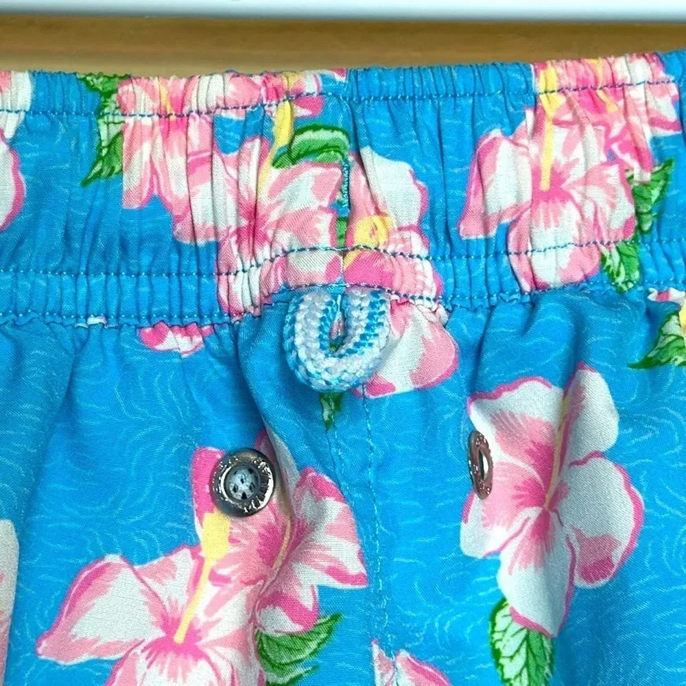 Peter Millar Blue Swim Trunks Seaside Hibiscus Harbour Size S Poolside Resort